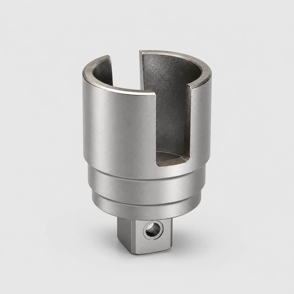 Douille fendue de 22 mm sur fond clair studio