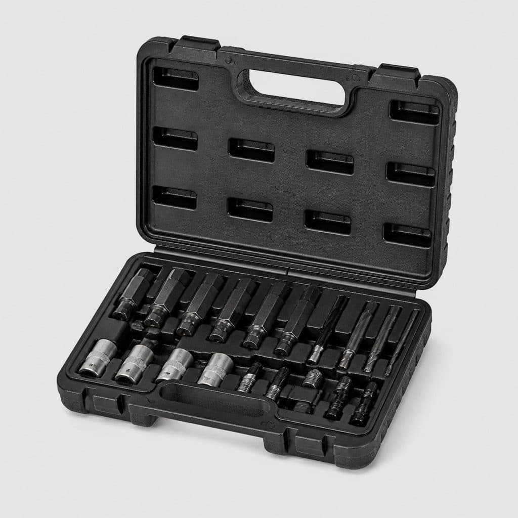 Coffret d'extracteur de bougie de préchauffage avec mandrins et tarauds