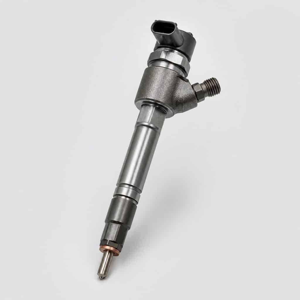 Injecteur diesel common rail neuf sur fond clair
