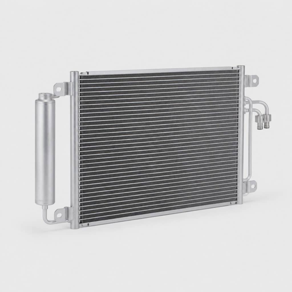 Condenseur de climatisation en aluminium sur fond clair