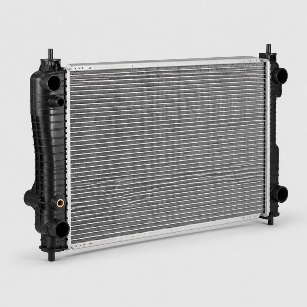 Radiateur moteur en aluminium sur fond clair