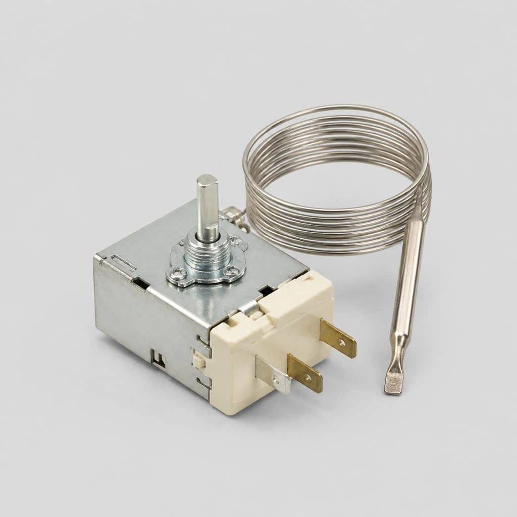 Thermostat mécanique à capsule de cire sur fond clair